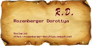 Rozenberger Dorottya névjegykártya